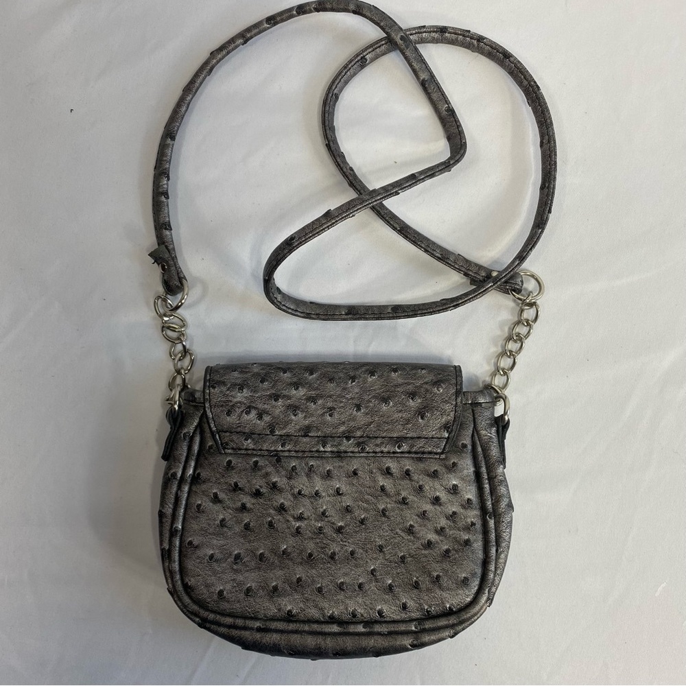 Merona Gray Faux Ostrich Tiny Cross Body Bag - Picture 5 of 7